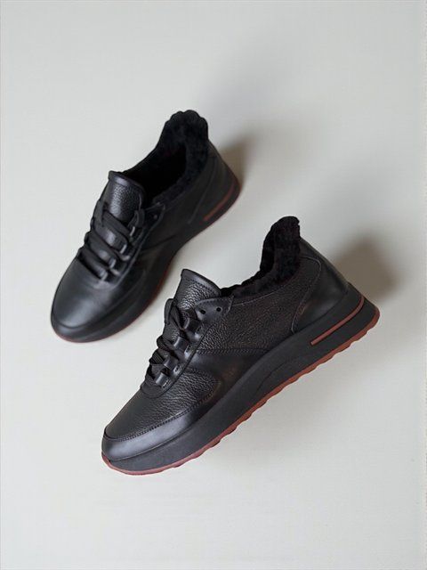 Pol, floater, black, fur lining, size 40