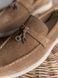 Loafers Marsala, castor color, natural suede, unlined