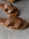 Melania leather cognac slippers with leather lining, 36, Leather, Caramel, Leather, Меланія
