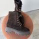 Boots model &ldquo; Ange &rdquo;, suede, chocolate color, leather lining, size 36, 39, Suede, Black, Wool insulation, Ange