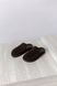 Slippers model Tyra, leather, chocolate color, leather lining