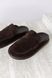 Slippers model Tyra, leather, chocolate color, leather lining