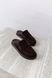 Slippers model Tyra, leather, chocolate color, leather lining