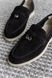 Loafers Marsala, black color, natural suede, unlined