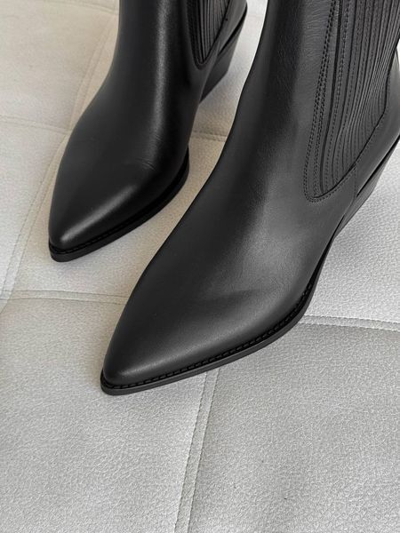 Miriam boots, black, genuine leather, leather lining