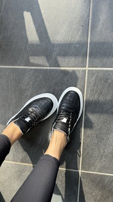 Kanna sneakers black reptile leather, white sole with leather lining, size 36