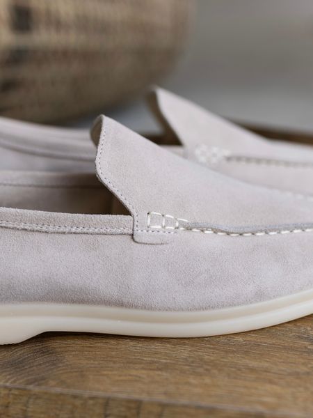 Calypso loafers, sand color, genuine suede, unlined
