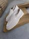 Calypso loafers, sand color, genuine suede, unlined
