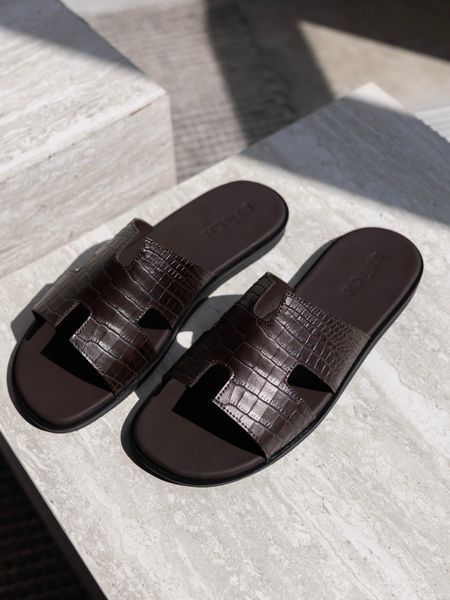 Slippers Step, leather, dark brown, size 40