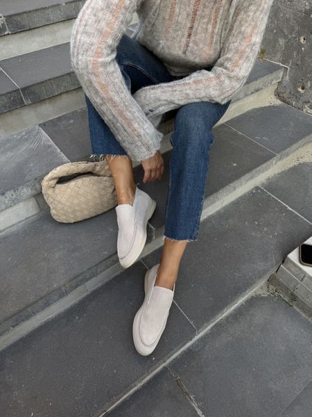 Aurora loafers, sand color, natural suede, leather lining