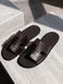Slippers Step, leather, dark brown, size 40