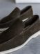 Calypso loafers, khaki, genuine suede, unlined