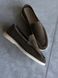 Calypso loafers, khaki, genuine suede, unlined