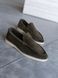 Calypso loafers, khaki, genuine suede, unlined