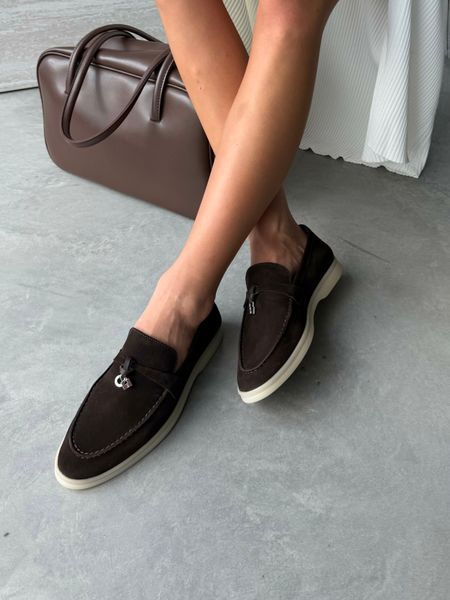 Loafers Lusso, chocolate color, natural velor, leather lining