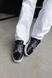 Star sneakers, black, genuine leather, natural fur lining