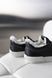 Star sneakers, black, genuine leather, natural fur lining