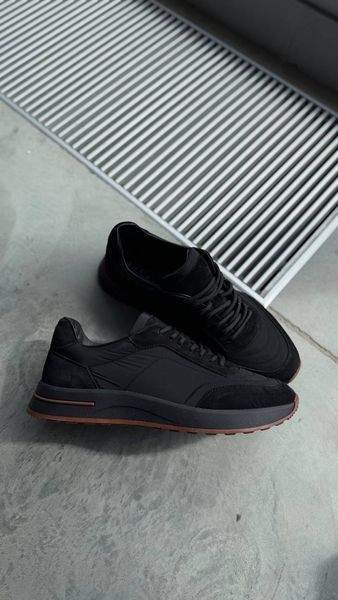 Richie sneakers, black, genuine suede, leather lining