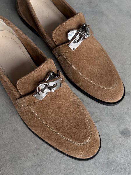 Shoes "Leoni", suede, castore color, leather lining, 36, Suede, Black, Leather, Леоні