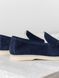 Calypso loafers, blue, genuine suede, unlined