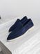 Calypso loafers, blue, genuine suede, unlined