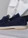 Loafers Lusso, blue color, natural velor, leather lining