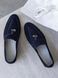 Loafers Lusso, blue color, natural velor, leather lining