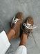 Sneakers Noten, color castoro suede, leather lining, size 36