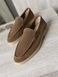 Loafers Meriel, castor color, natural suede, unlined