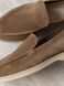 Loafers Meriel, castor color, natural suede, unlined