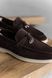 Loafers Marsala, chocolate color, natural suede, unlined