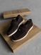 Loafers Marsala, chocolate color, natural suede, unlined